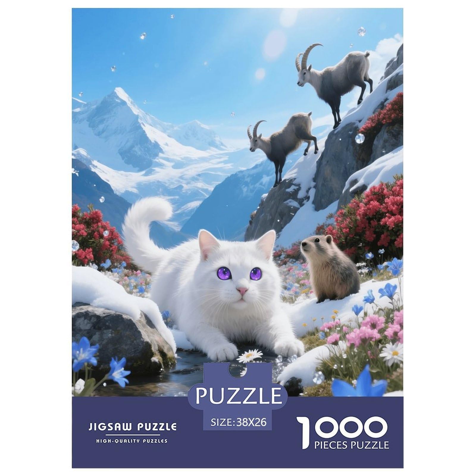 1000 Piece European Burmese Cat Jigsaw Puzzle for Adults - Family Fun, Educational Toys, Cat Antelope Puzzle, Decoration Gifts 38x26cm/1000pcs