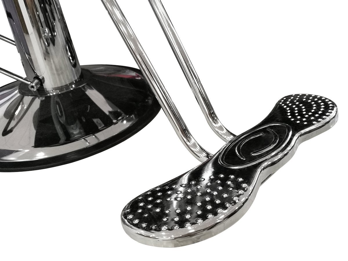 LOVECRAZY - Sillón Profesional de Peluquería, 360º Giratoria con Base Fijo y Apoyapies de Metal, Altura Regulable, Asiento Suave y Cómodo de Material Piel