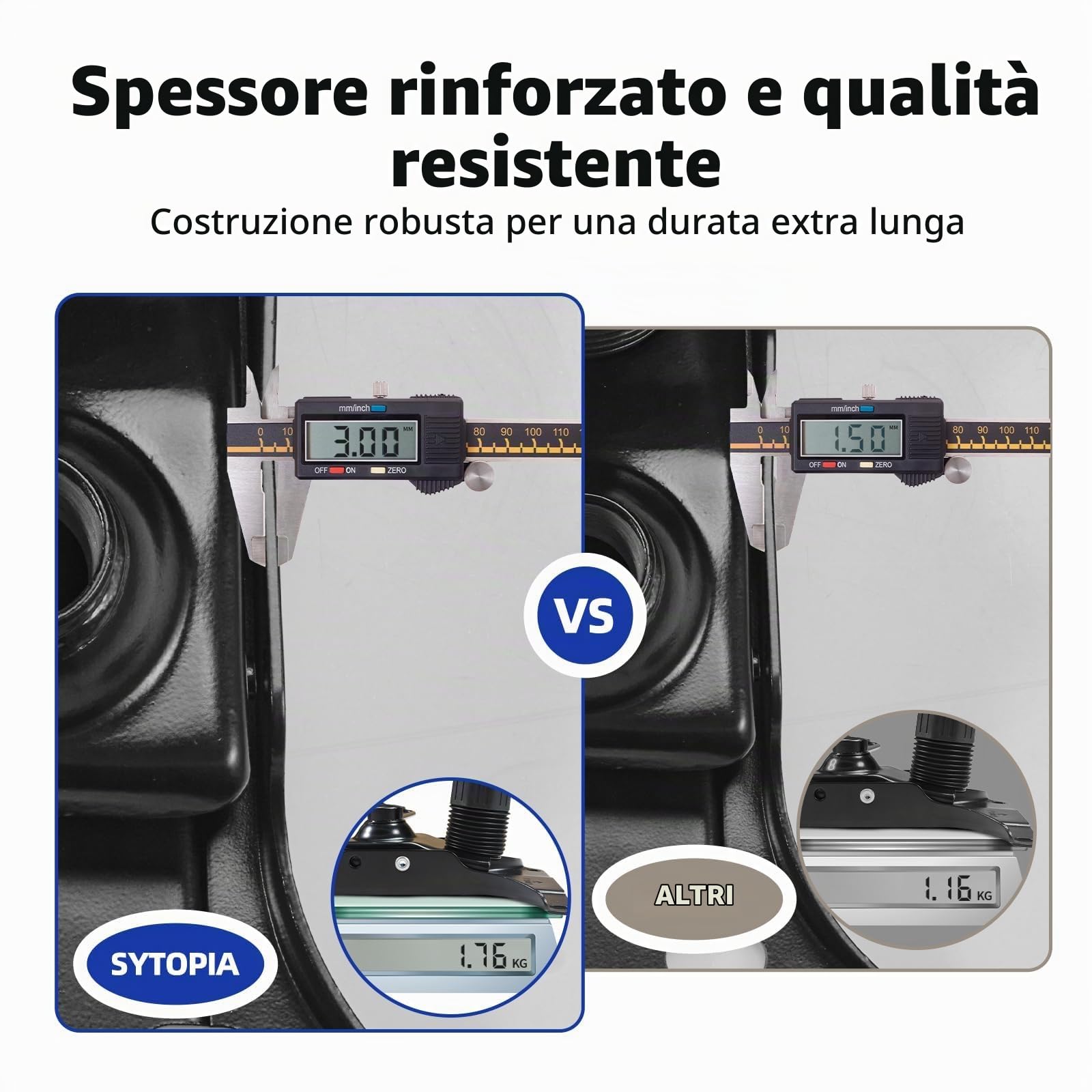 Sytopia Meccanismo di seduta in metallo per sedia da ufficio, 500 lbs con fori da 6" x 10,2", funzione bilanciere e regolazione in altezza, ricambio universale per sedia girevole e sedia da scrivania