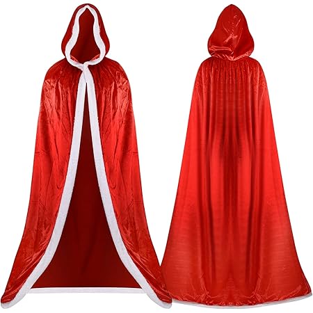 Amazon Proumhang 女性マントケープハロウィーンクリスマスミセスサンタクロースマントクリスマス衣装赤いベルベットマント白い毛皮の縁付き レッド Xxl 190cm コスプレ 仮装 通販