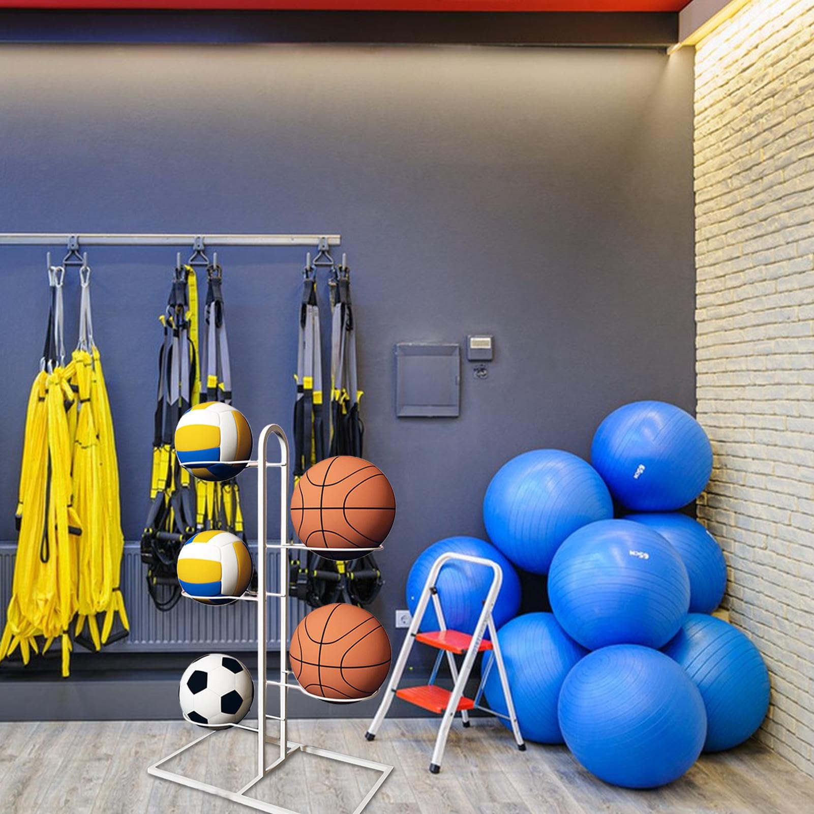 Rastrelliera Per Palloni, Supporto Per Palloni Da Basket, Supporto Per Palloni Da Calcio, Supporto Per Basket, Rastrelliera Per Palloni Con Supporto Per Palloni, Rastrelliera Verticale Per Palloni
