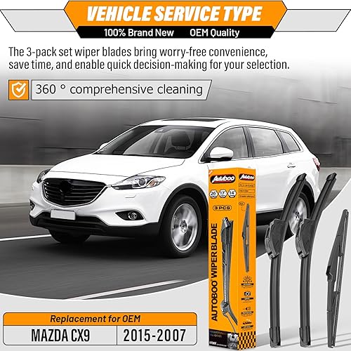 Miniatura 54 de AUTOBOO - Limpiaparabrisas de repuesto 26 + 20 pulgadas con limpiaparabrisas trasero de 12 pulgadas para BMW X3, X4, 2018, 2019, 2020, 2021, 2022