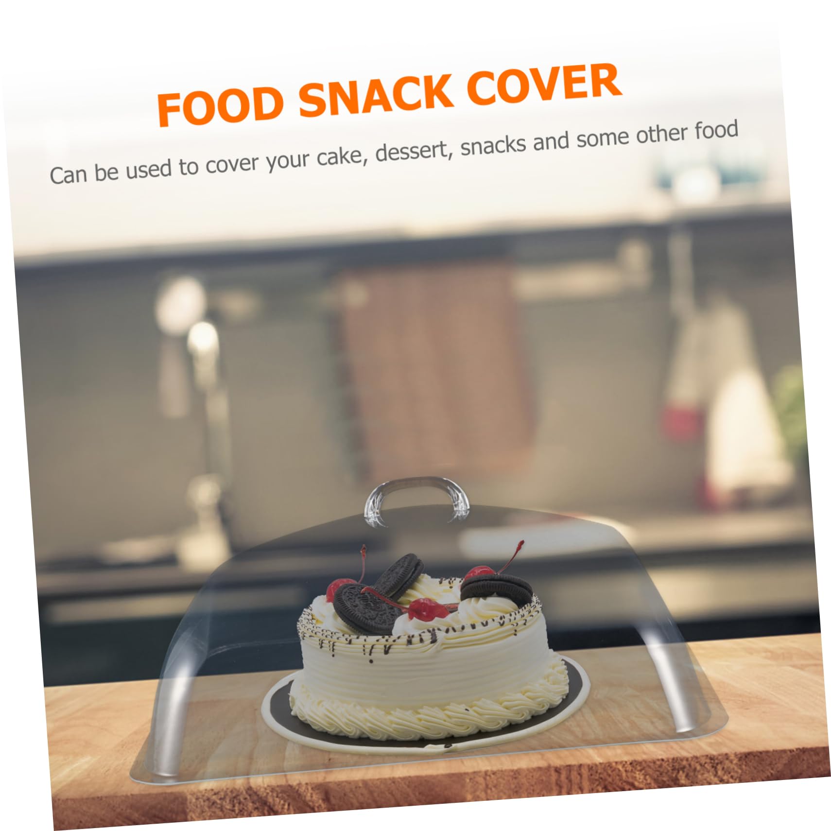 DECHOUS 1Pc Transparent Food Cover for Snacks Bread Cake Practical Protective Tray Lid Food Grade Safe Material Keeps Food Clean for Desserts