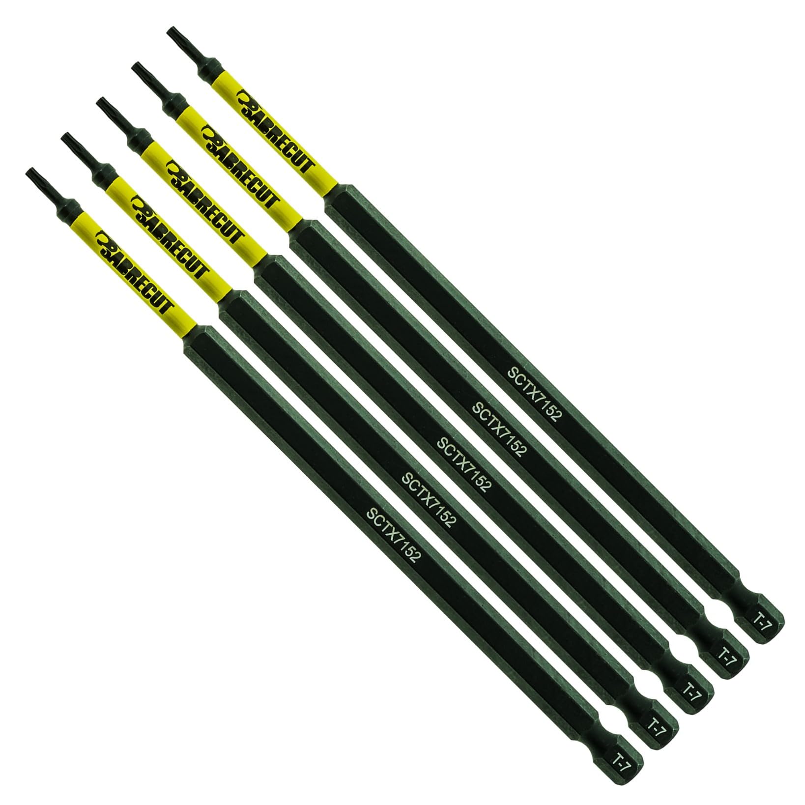 SabreCut 5pcs SCTX7152_10 152mm T7 TX7 Impact Screwdriver Bits Heavy Duty