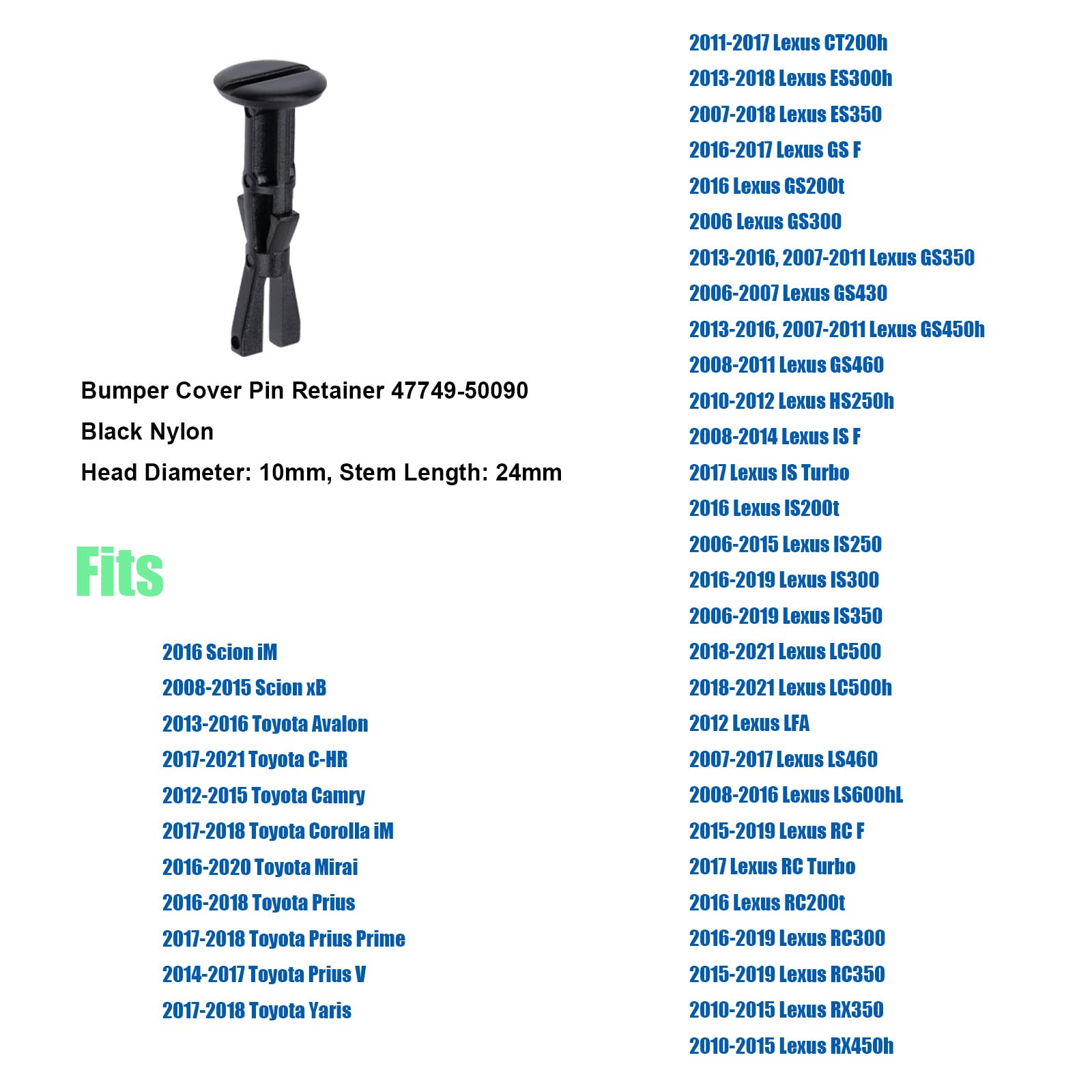 Amazon.co.jp: OAUTOO フロントフェンダーライナークリップ 10セット