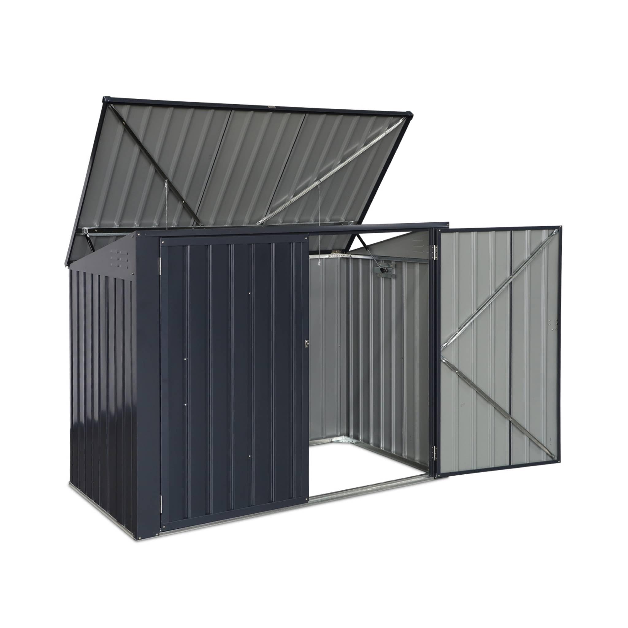 sweeek - Cache Poubelle Double Couleur Gris Anthracite. 1.75m²