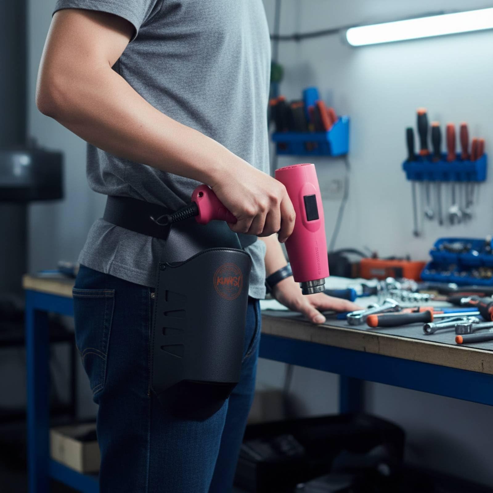 Tasca da Cintura Isolante Resistente Al Calore Fondina da Cintura Pelle Robusta Porta Pistola Termica per Professionisti