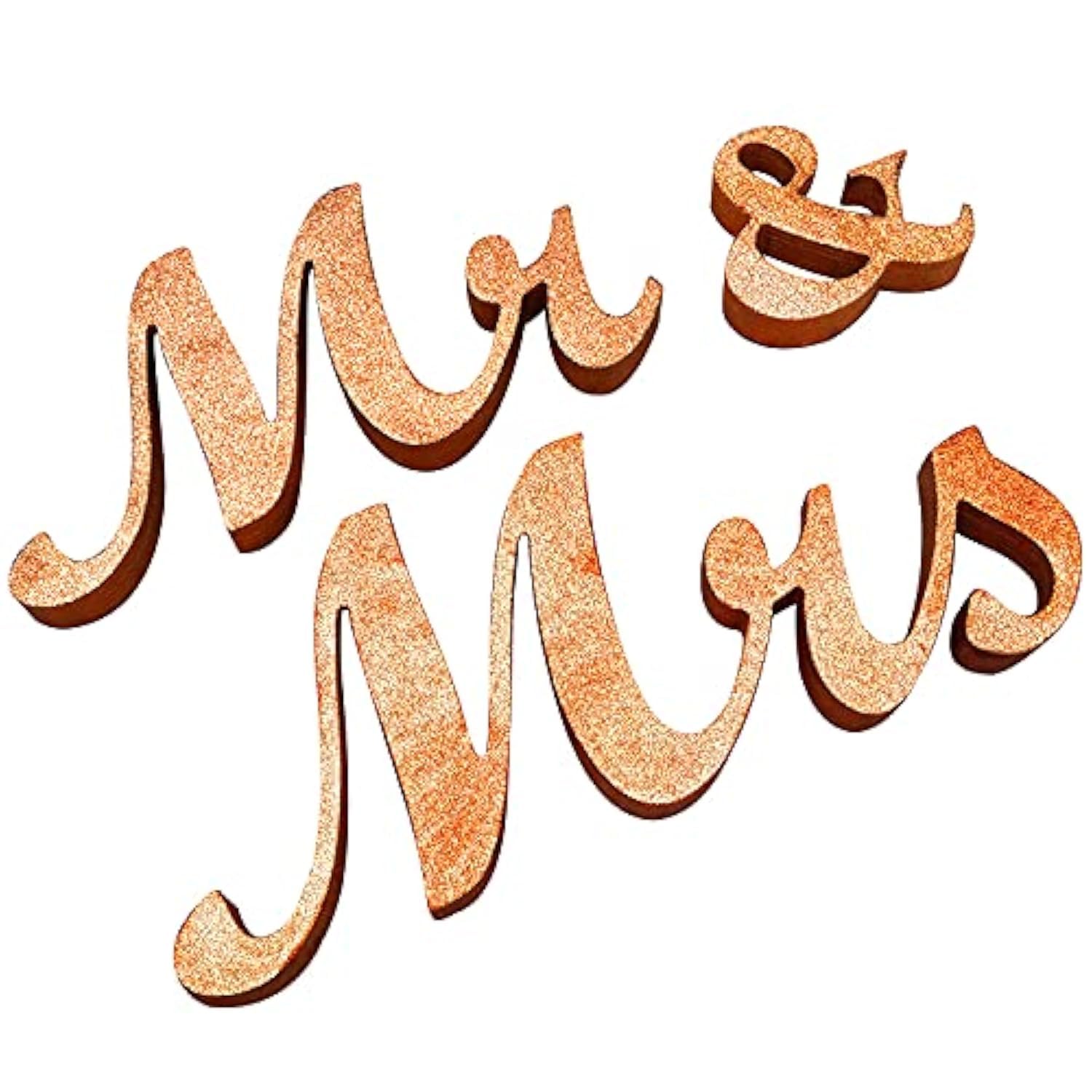 Alnicov Rose Gold,White Mr And Mrs Wooden Letters,Mr & Mrs Wedding Props For Wedding Table Photo Props Party Table Top Dinner Decorations(Rose Gold)