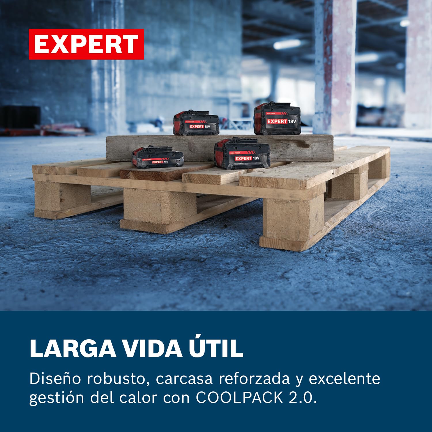Set básico de alta potencia Bosch EXPERT 18V System: 2x EXBA 18V-55 + 1x cargador rápido GAL 12V/18V-18