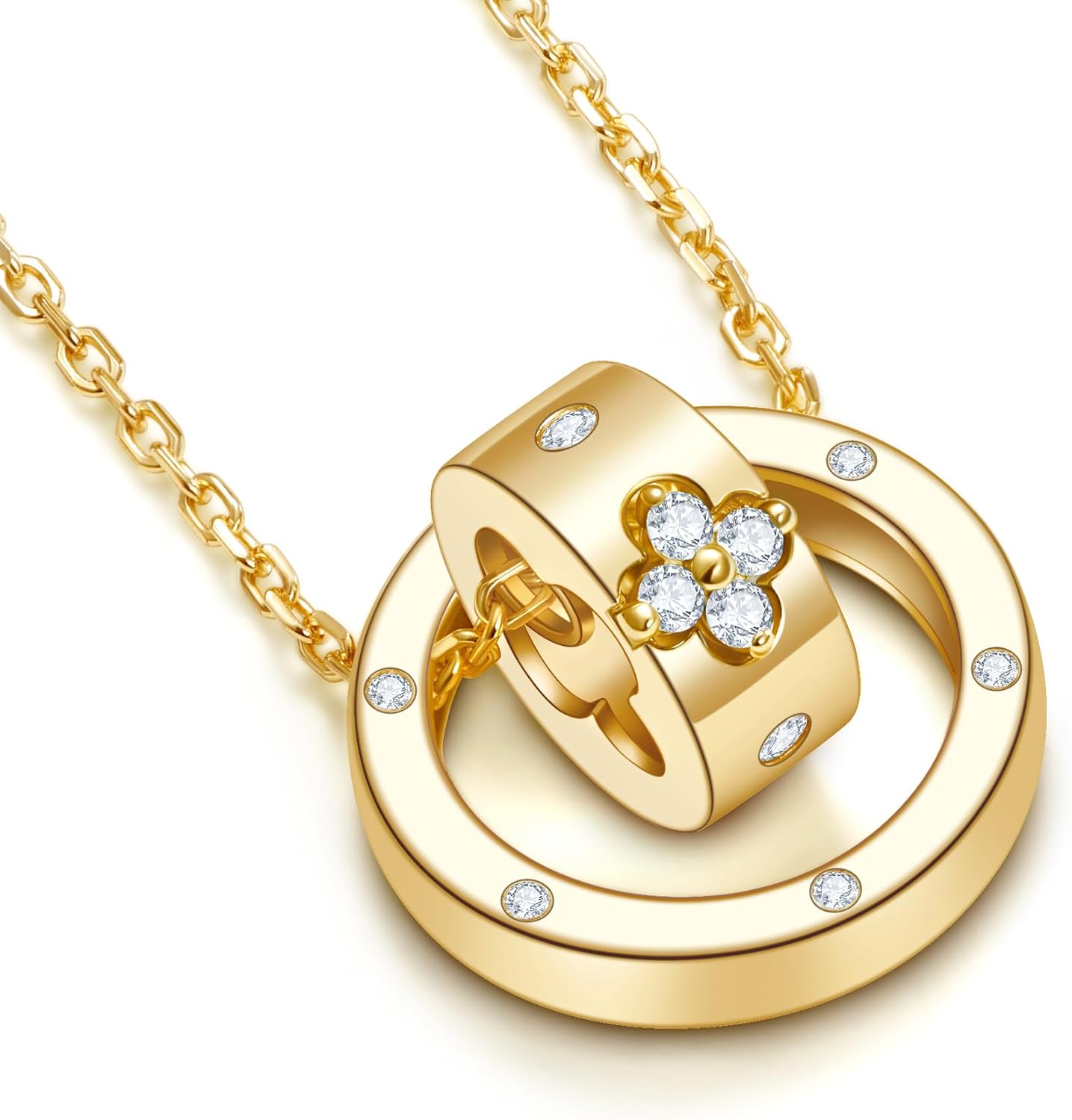 Premium Clover Necklaces for Women Dainty Pendant Gifts|Lab-Grown Moissanite|Lab-Grown Moissanite|14K Gold Plated S925 Sterling Silver Non Tarnish - Image 2