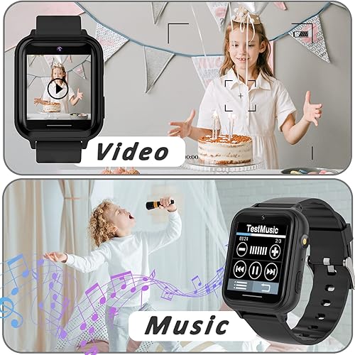 Miniatura 2 de PTHTECHUS Reloj inteligente para niños  Reloj inteligente para niños y niñas con juego de música, reproductor de MP3, video HD, cámara selfie,
