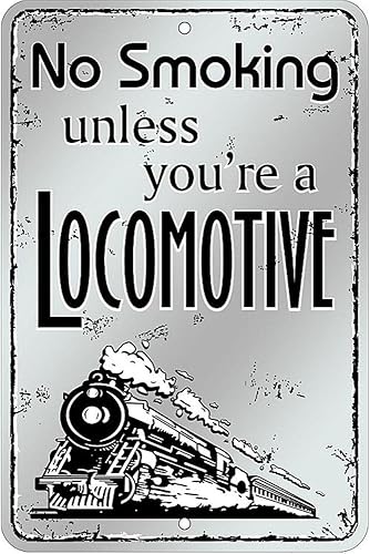 Signs 4 Fun SMRC5 - Señal de estacionamiento pequeño con locomotora para no fumar