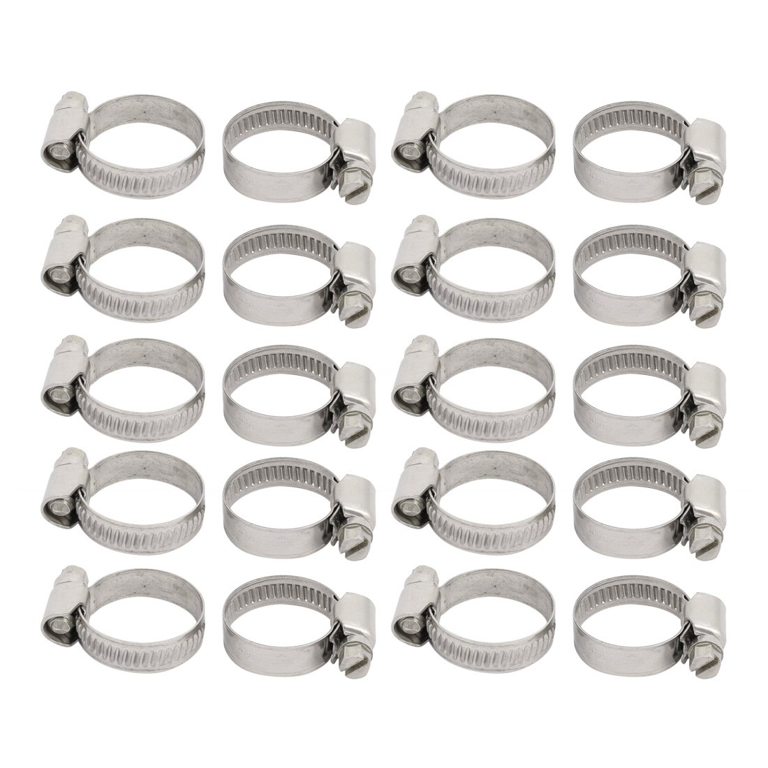 uxcell 20Pcs 16mm to 27mm Dia Range Stainless Steel German Type Adjustable Hose Clamp Hoop