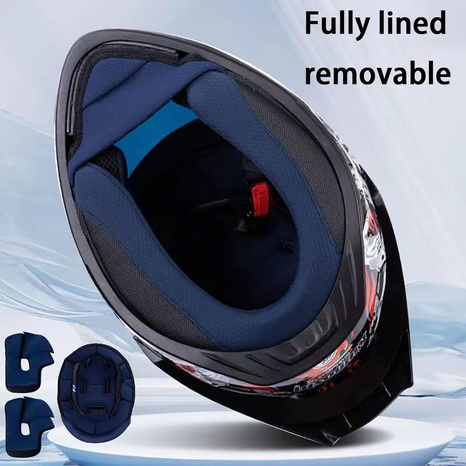 Modułowy kask motocyklowy, dopuszczony do użytku przez ECE, kask szczękowy z wbudowanym kaskiem pełnotwarzowym, dla dorosłych mężczyzn i kobiet, podwójny wizjer, kask wyścigowy