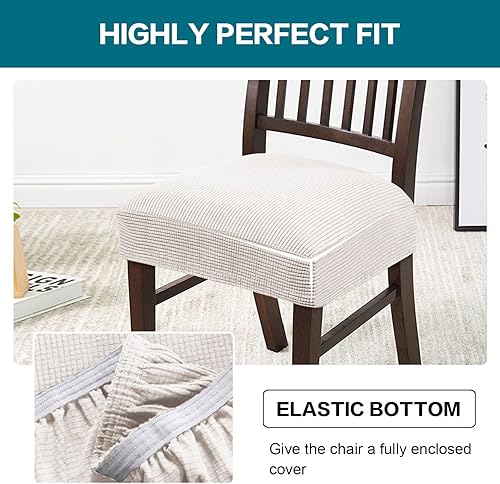 Miniatura 10 de Turquoize - Fundas de asiento para silla de comedor, extraíbles y tapizadas, para sillas de cocina, lavables