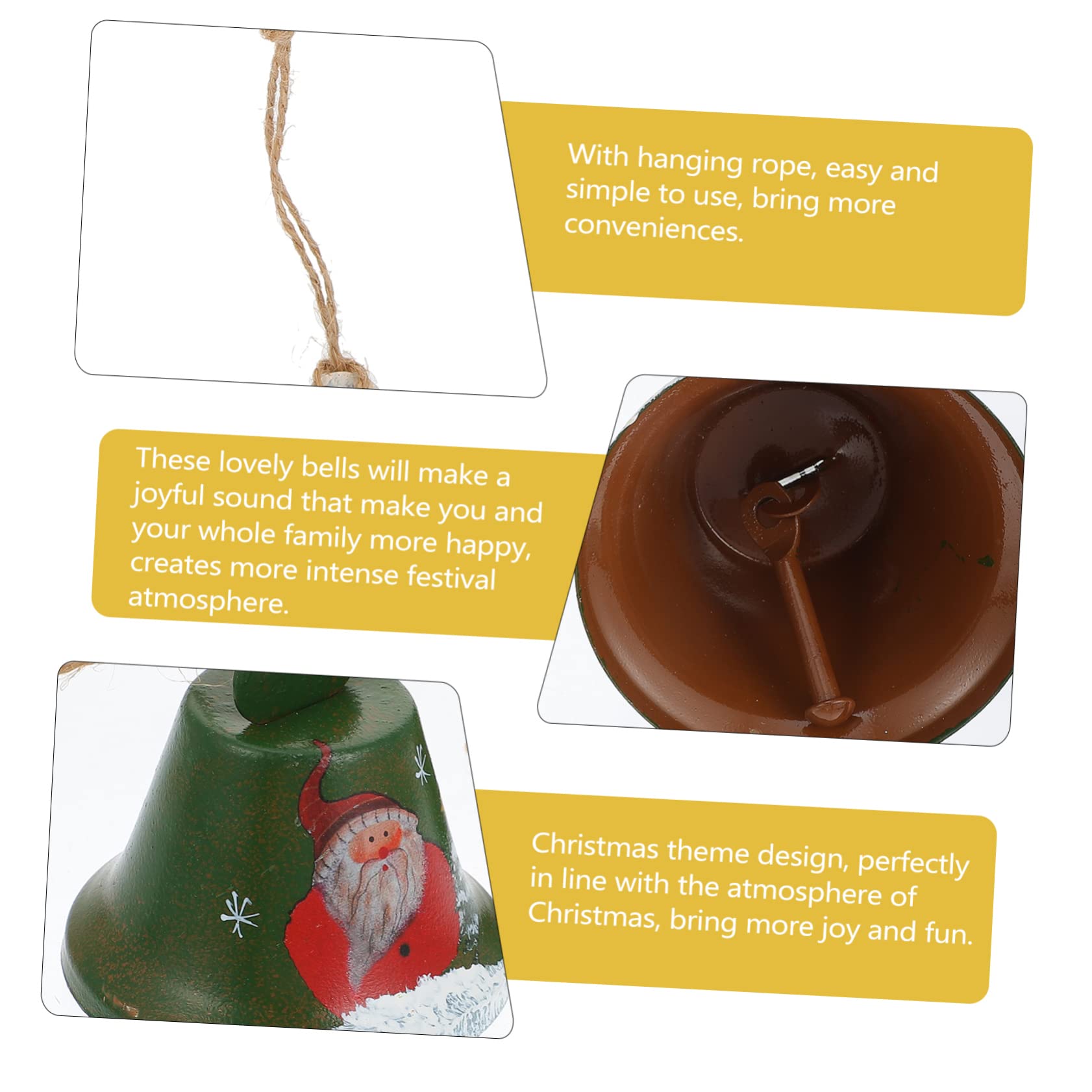 Cabilock 2 Set Campane Di Natale Decorazioni Natalizie Per Albero Addobbi Natalizi Per Albero Alberi Di Natale Luci Da Festoni Campana Appesa Di Natale Campana Sospesa 4 Pezzi * 2