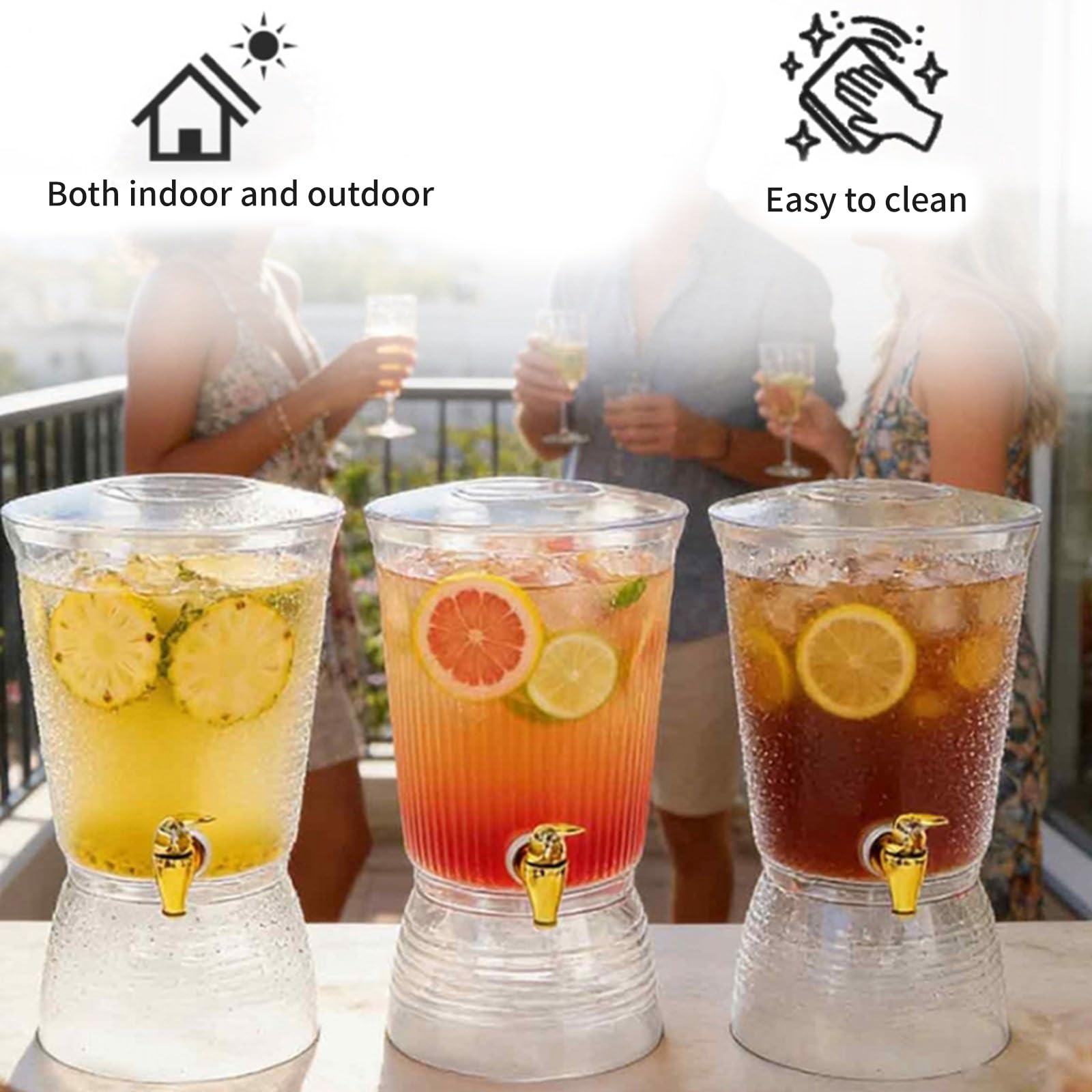 Getränkespender für Partys, Getränkebehälter mit Ständer, für Säfte, Limonaden, klares Wasser, Pitc