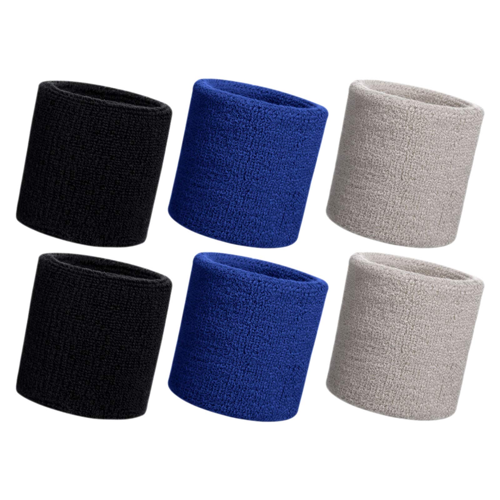 HANERDUN Sports Wristbands Sweat Wrist Sweatbands For Men And Women Terry Cloth Wrist bands Sweat For Gym Running Basketball Tennis Working Out โ image 1