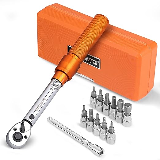 UYECOVE 1/4 Inch Drive Torque Wrench Set 220 Nm, 13Pcs Bike Torque Wrench, Bicycle Torque