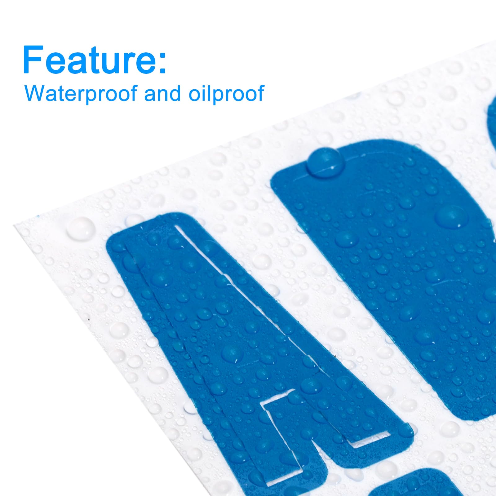 QUARKZMAN 440pcs 8 Feuilles Autocollants Lettres En Vinyle Imperméables Pour L'Intérieur/Extérieur, Décoration De Noël, Bleu