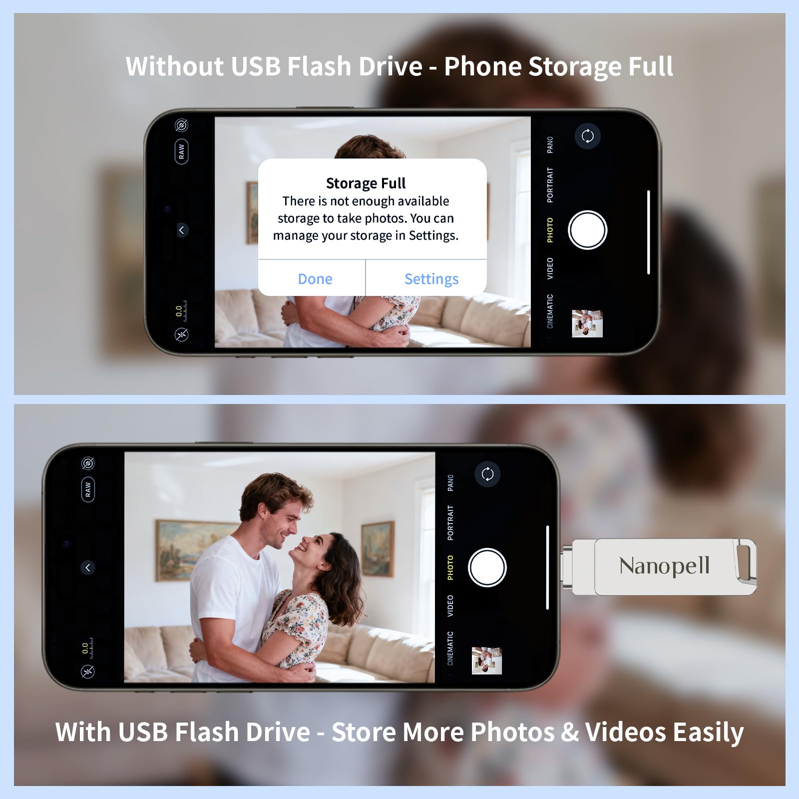 【Sans Application】Nanopell Clé USB 32 Go, 3 in 1 Cle USB lphone Avec Boîtier Entièrement Métallique et Fonction Etanche. lPhone Cle USB pour Photos et Données. Clé Stockage Compatible i0S/Android/PC. - 4