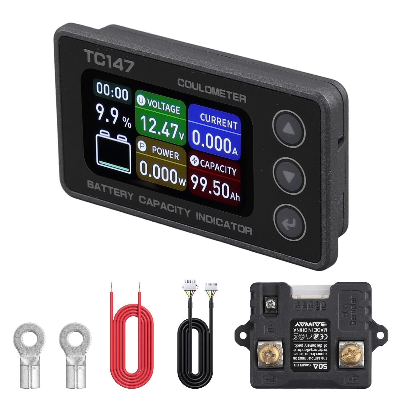 Photo 1 of BINTA 0-50A Small Battery Monitor Shunt Voltmeter Ammeter for Lifepo4 Lithium, Backlight Waterproof Battery Meter for Auto Car Motorhome Golf Cart Portable Power Systems