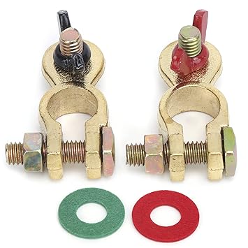 Positive Negative Connector, Reduce Voltage Distortion 2pcs Good Electrical Conductivity Battery Terminal Thickened Brass for Car Truck Boat