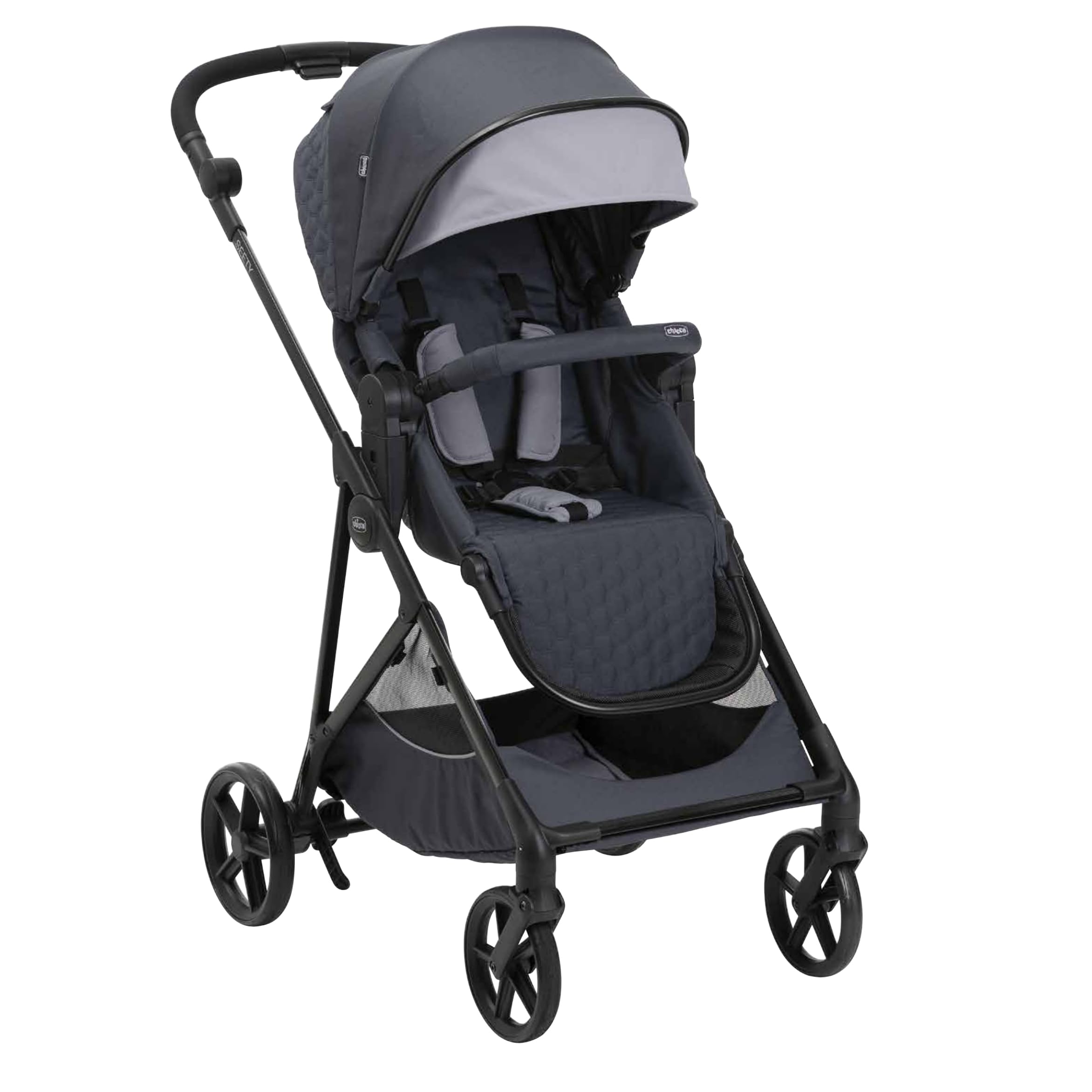 Chicco Cochecito Seety, Cochecito Ligero y Compacto, Desde 0 Meses hasta 4 Años, Capacidad Máxima 22 kg, Cochecito Plegable, Respaldo Reclinable, Cierre Automático en 1 Gesto, Capota Parasol