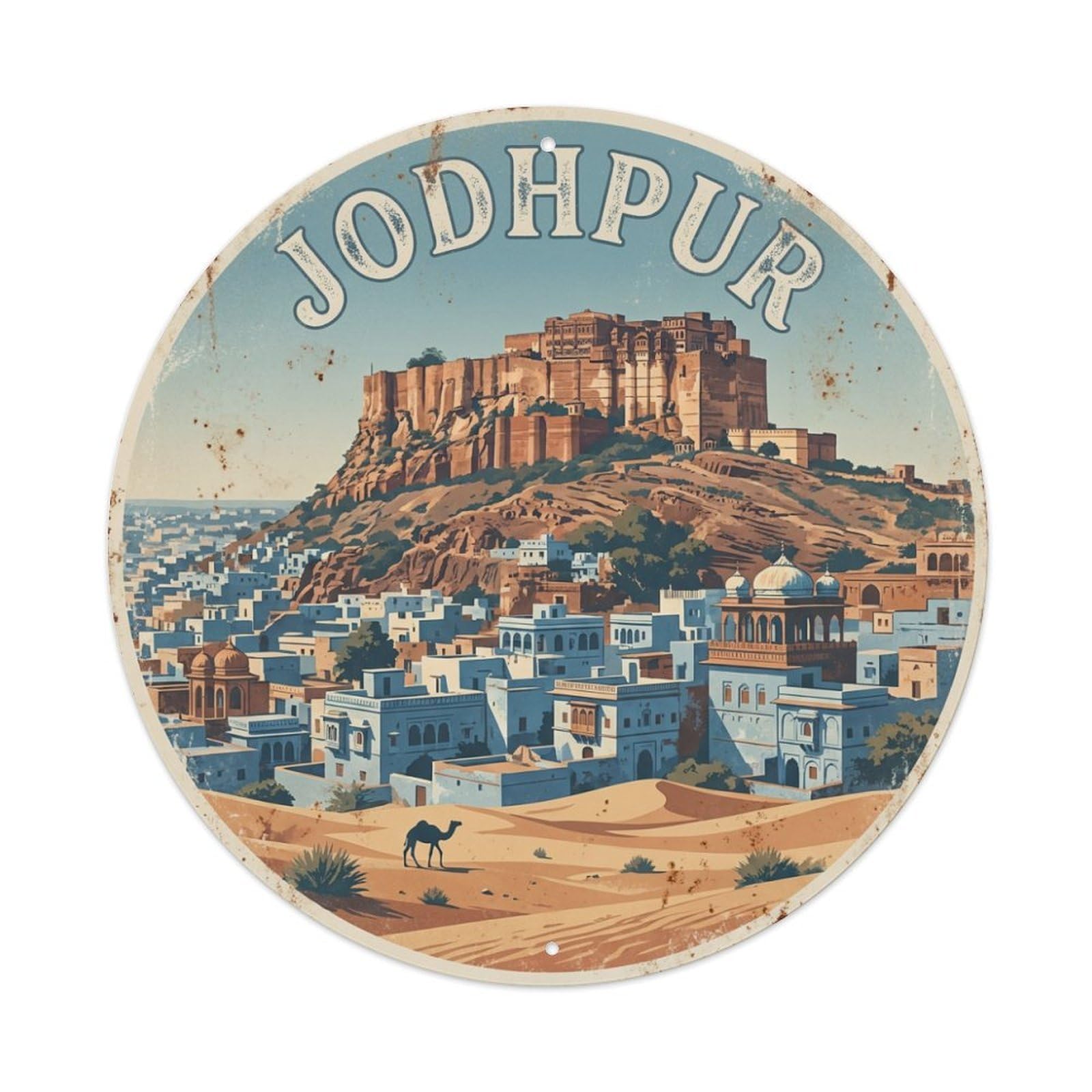 Travel India Vintage Jodhpur Metal Tin Sign