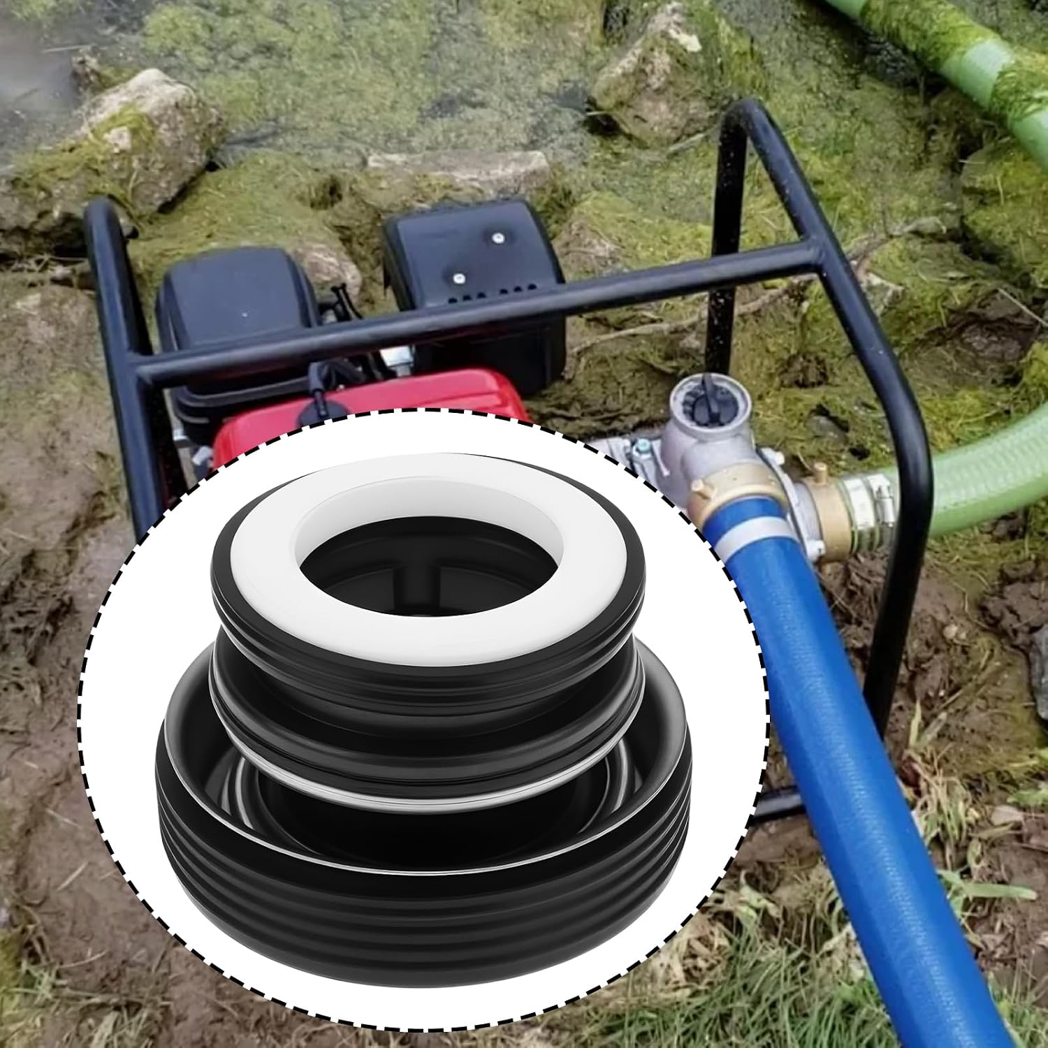 2pcs Water Pump Mechanical Seal 63405 Compatible with Harbor Freight Compatible with Predator 63405 212CC 2 In 158 GPM