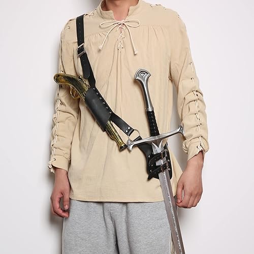 Miniatura 2 de HZMAN NegroMarrón Ajustable Espada Rana Espada Medieval Espada Holster LARP Ropa Accesorio Rana Espada Correa