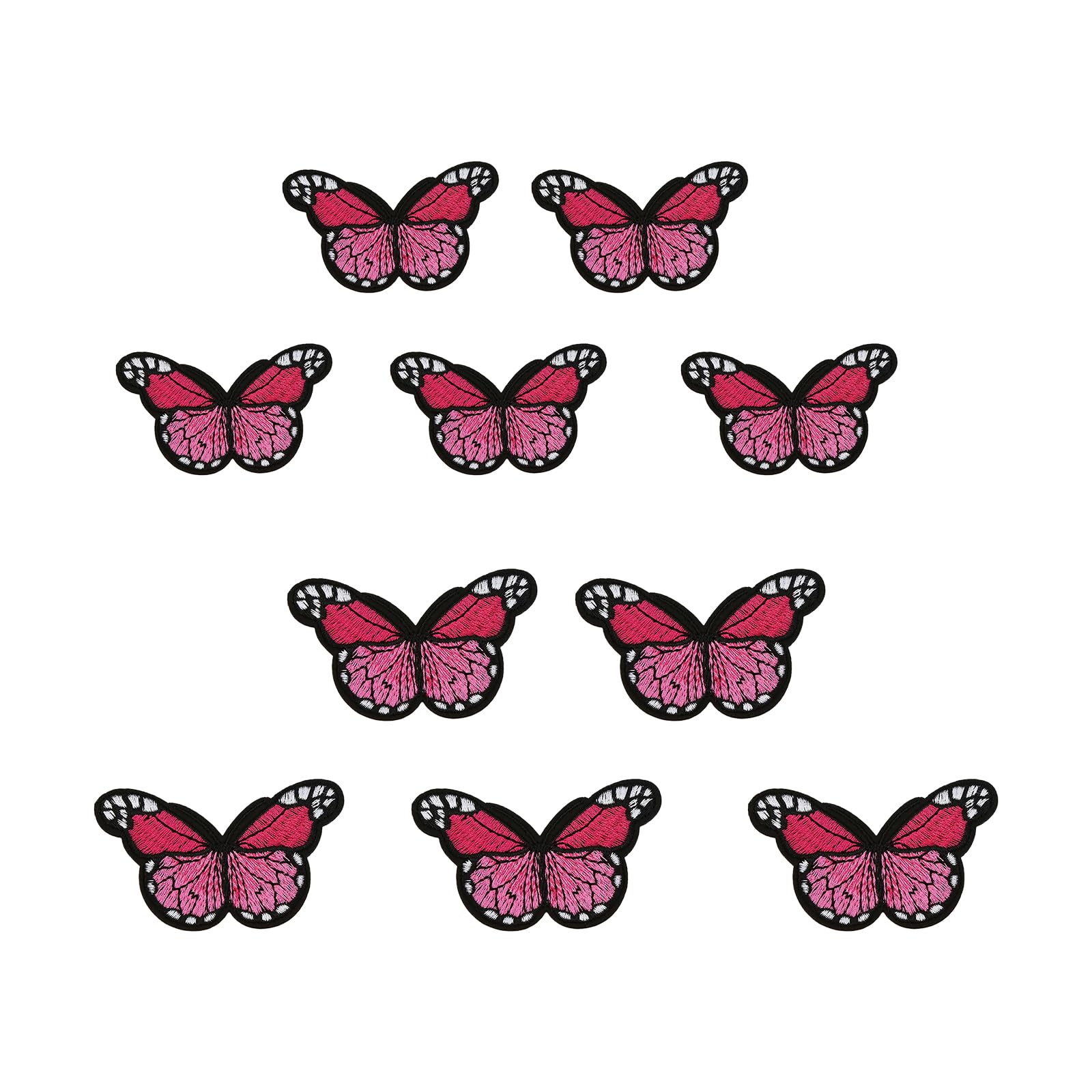 Buxuaaaa Of 10 Butterfly Iron on Patches Applique Butterfly Iron Sew on Patches Clothing for Clothes Bags Tshirt Hat Sew on