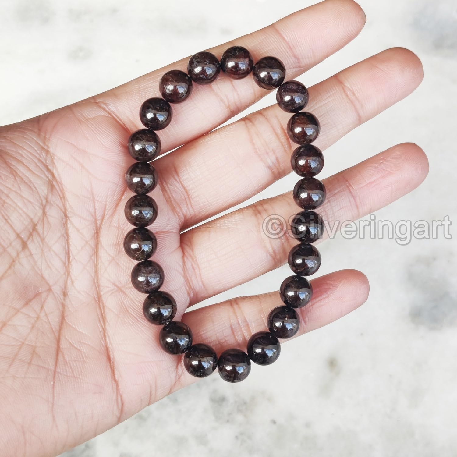 AAA Garnet Beads Bracelet, Natural Garnet Bracelet, January Birthstone - Garnet, Healing Health Stretch Bracelet, Unisex Jewelry, Christmas Gift, Mens Bracelet, Meditation Womens Bracelets