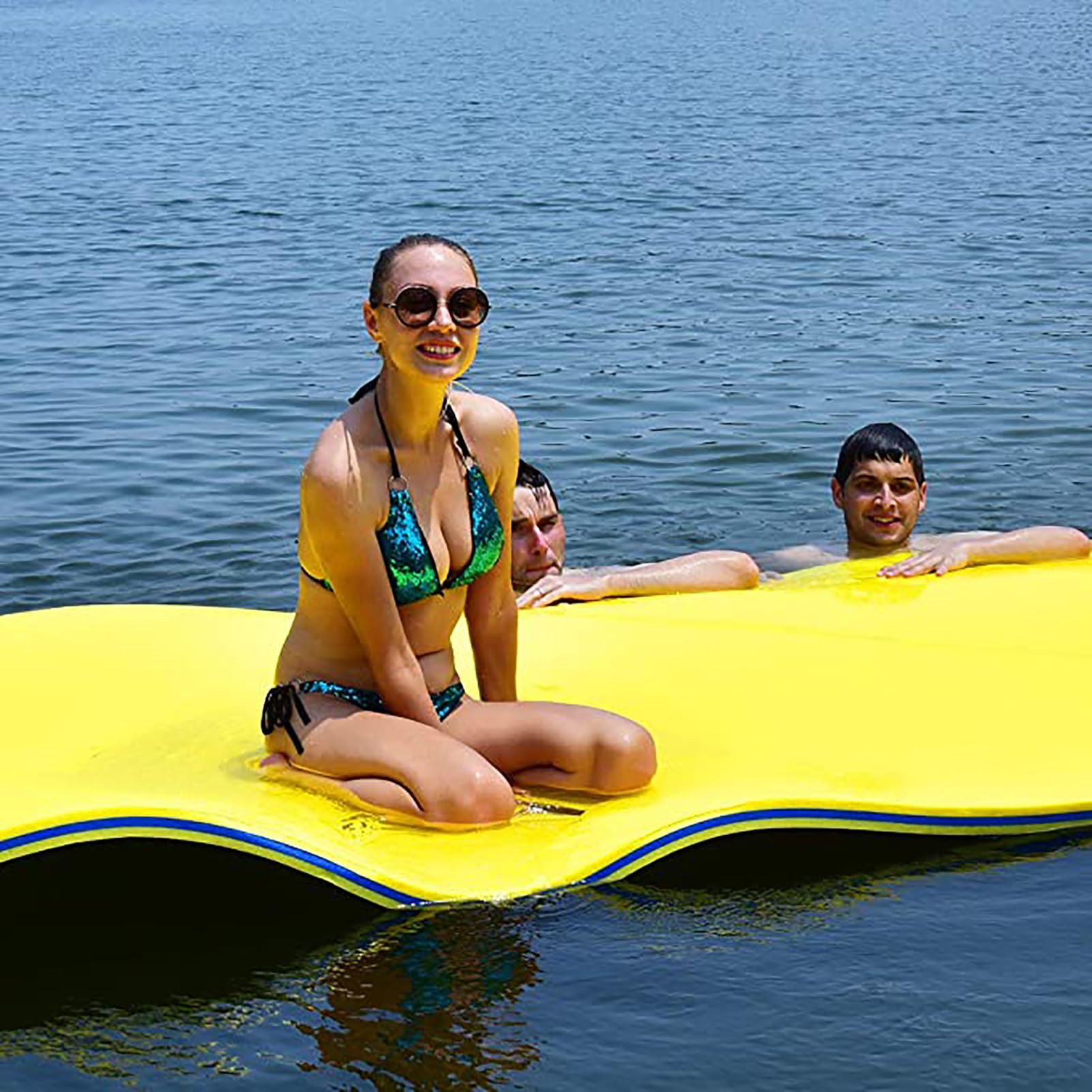 Colchoneta Flotante para Exteriores, Ideal para Playa, Lago, océano, Piscina, Gran tamaño, 3 Capas, Espuma Resistente al desgarro, Gigante, para Nadar y Broncearse.