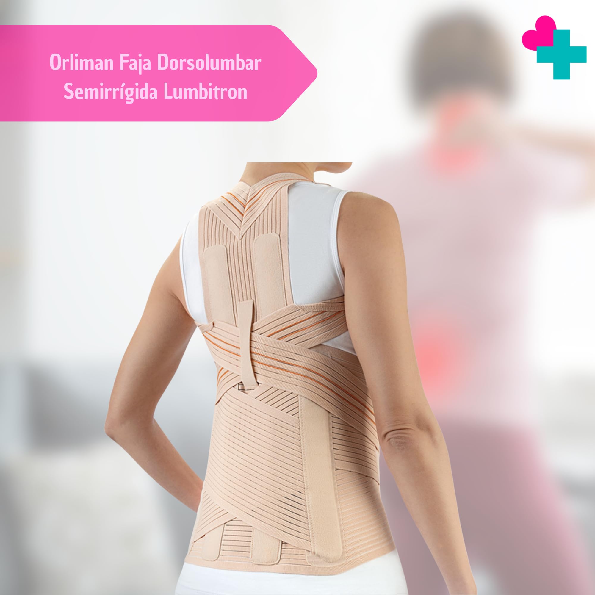 Orliman faja dorsolumbar semirrígida Lumbitron LT-320. Faja lumbar ortopédica y cinturón lumbar para soporte de espalda y columna. Ideal como faja para espalda y columna (TALLA 4 (100-110CM))