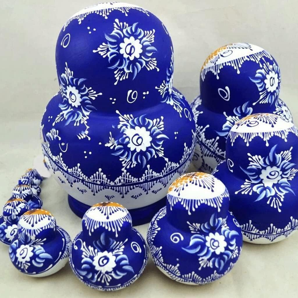 Stacking Dolls Russian Matryoshka 10-Piece Set Cute Girl Russian Nesting Doll Hand-Painted Wooden Toys Decoration Decoration