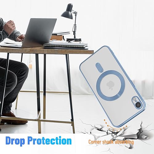 Miniatura 5 de Funda magnética para iPhone XR, borde galvanizado, parte trasera transparente, funda protectora delgada con protección de cámara, compatible