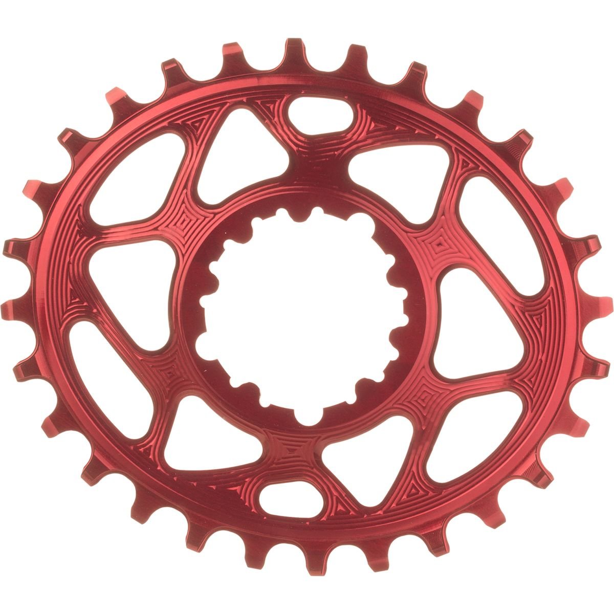 absoluteBLACK SRAM Oval Direct Mount Traction Chainring Red/6mm Offset, 26t