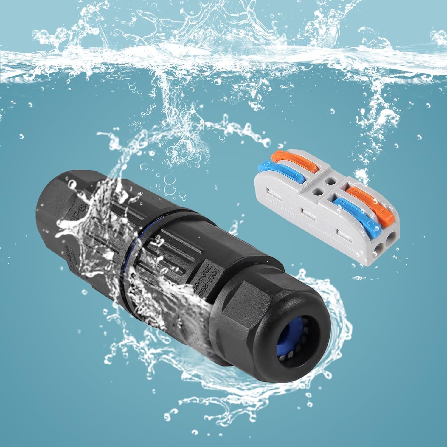 3PCS Upgraded Junction Box Outdoor Waterproof IP68, CDF 2P 2Pole Wire Connector, Replaceable Lever Wire Connectors for AWG 28-12