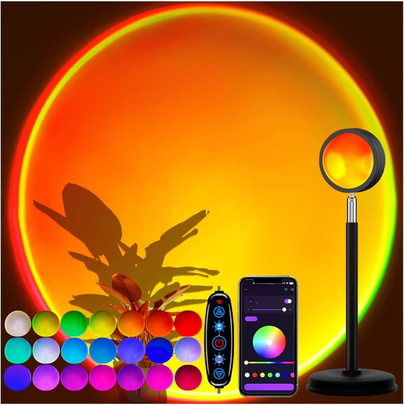 Sunset Lamp Projector with APP Control - 21 Color Changing LED Sunset Light