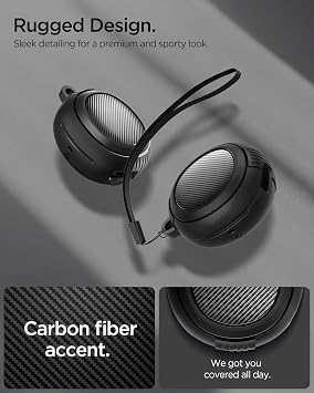 Spigen Audio TWS S10 Headphone Case Extra Durable Case Rugged Armor Air Duct Technology™ Military Grade Protection Matte Black Double Layer Case - ACS07965
