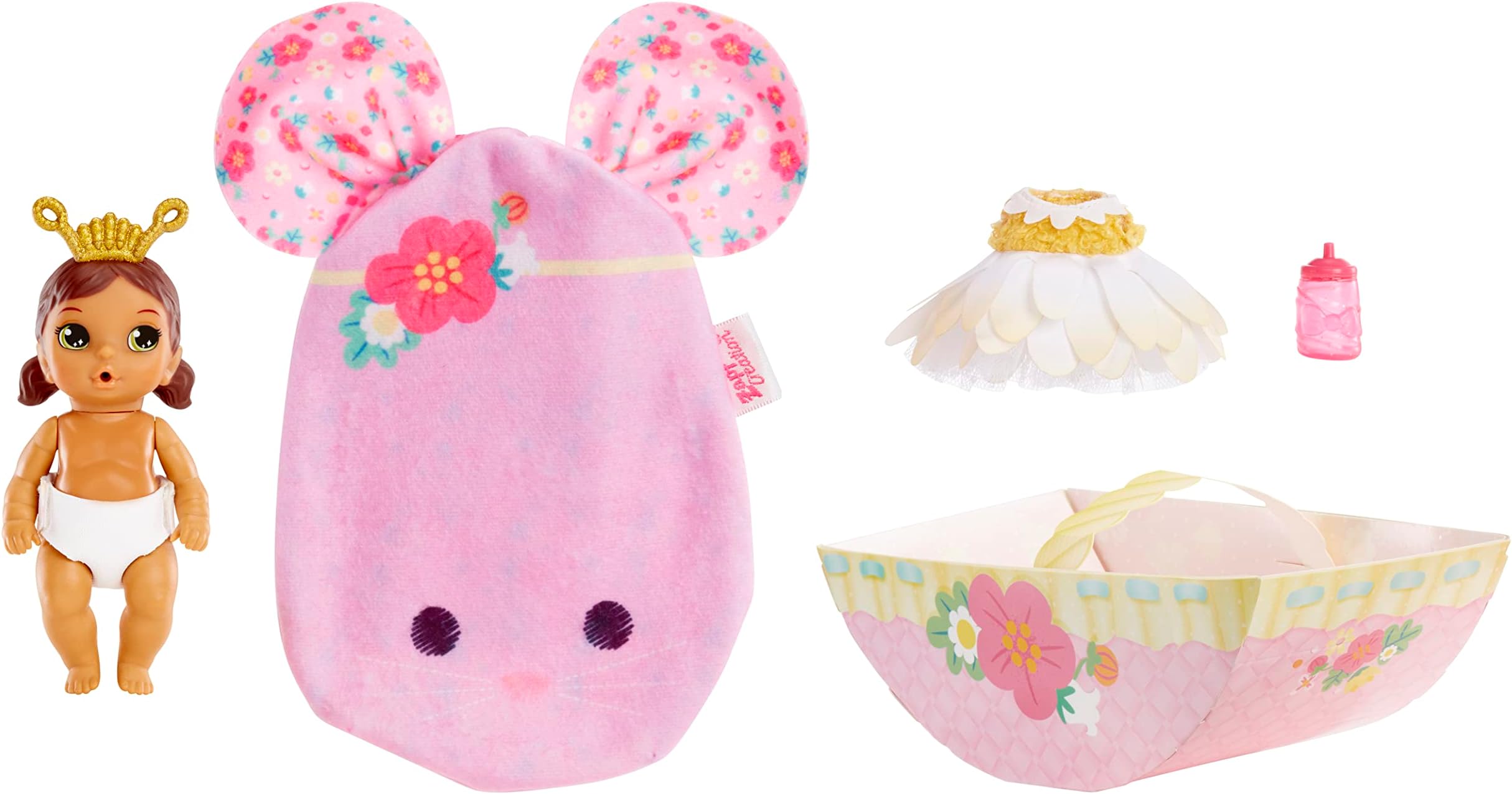 Surprise Small Dolls Series 7 4" - Unwrap Surprise Collectible Baby Doll with 3 Water Surprises, Garden-Themed Outfit, Color Change Diaper, Mouse Carrying Pouch, Age 3+