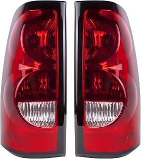 BOINE Chevy Silverado 1500/2500/3500 2003-2006 Tail Lights - Driver Passenger Side Pair, Bulbs & Harness Included, Chrome Clear Lens