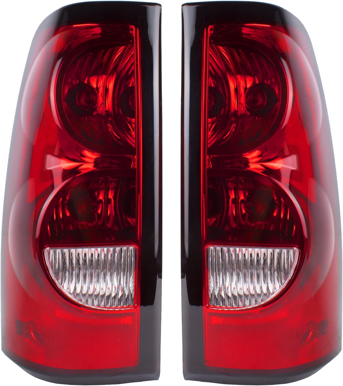 Boine Compatible With 2003 2004 2005 2006 Chevy Silverado 1500 2500 3500 Driver and Passenger Side Tail Light - Bulb and Harness Included