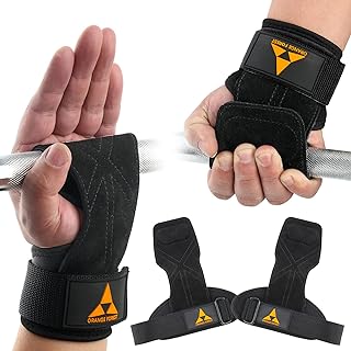 Weight Lifting Wrist Strap with Double Layer Leather Neoprene Padded Handles for Deadlifts