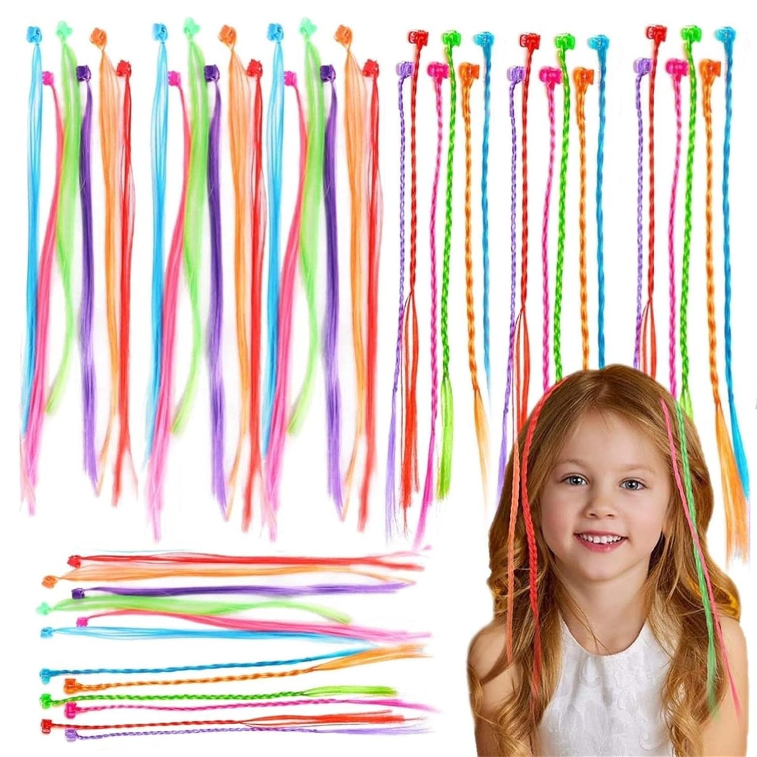 Bekecidi 48 Pack Hair Accessories for Girls, Colored Hair