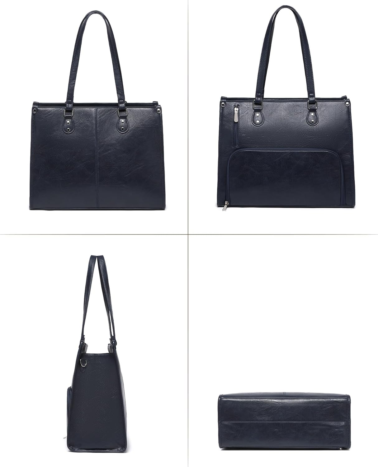 BAVERGE Lunch Tote Bag with Insulated Compartment for Women Work, Vegan Leather Laptop Bag with 15.6" Computer Compartment Small Purse for Daily Office Travel Picnic - Image 7