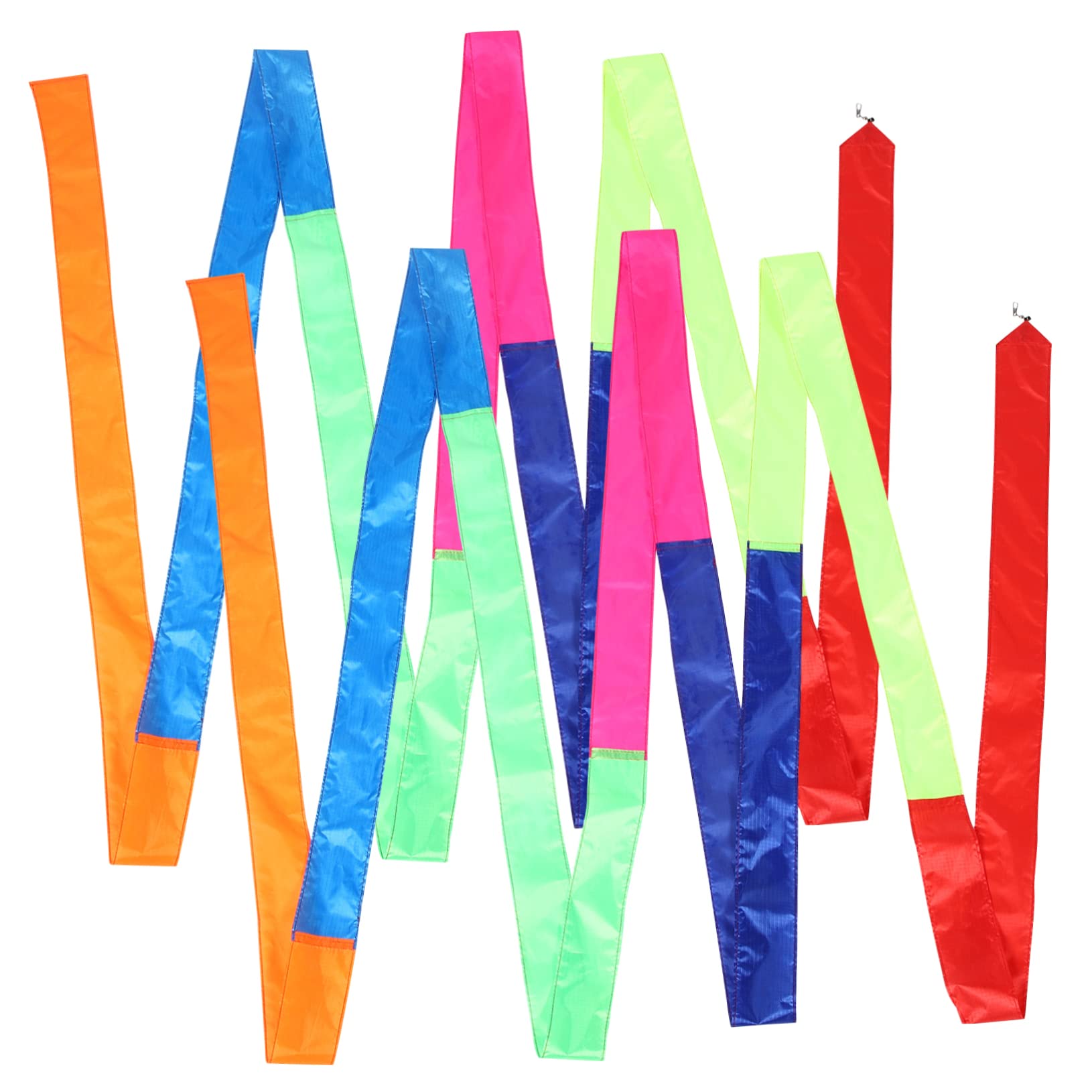 SUPVOX 2pcs Colorful Kite Tails Streamers for Outdoor Games Vibrant Kite Tail Tubes with Connector Hook Eye Catching Decorative Accessories