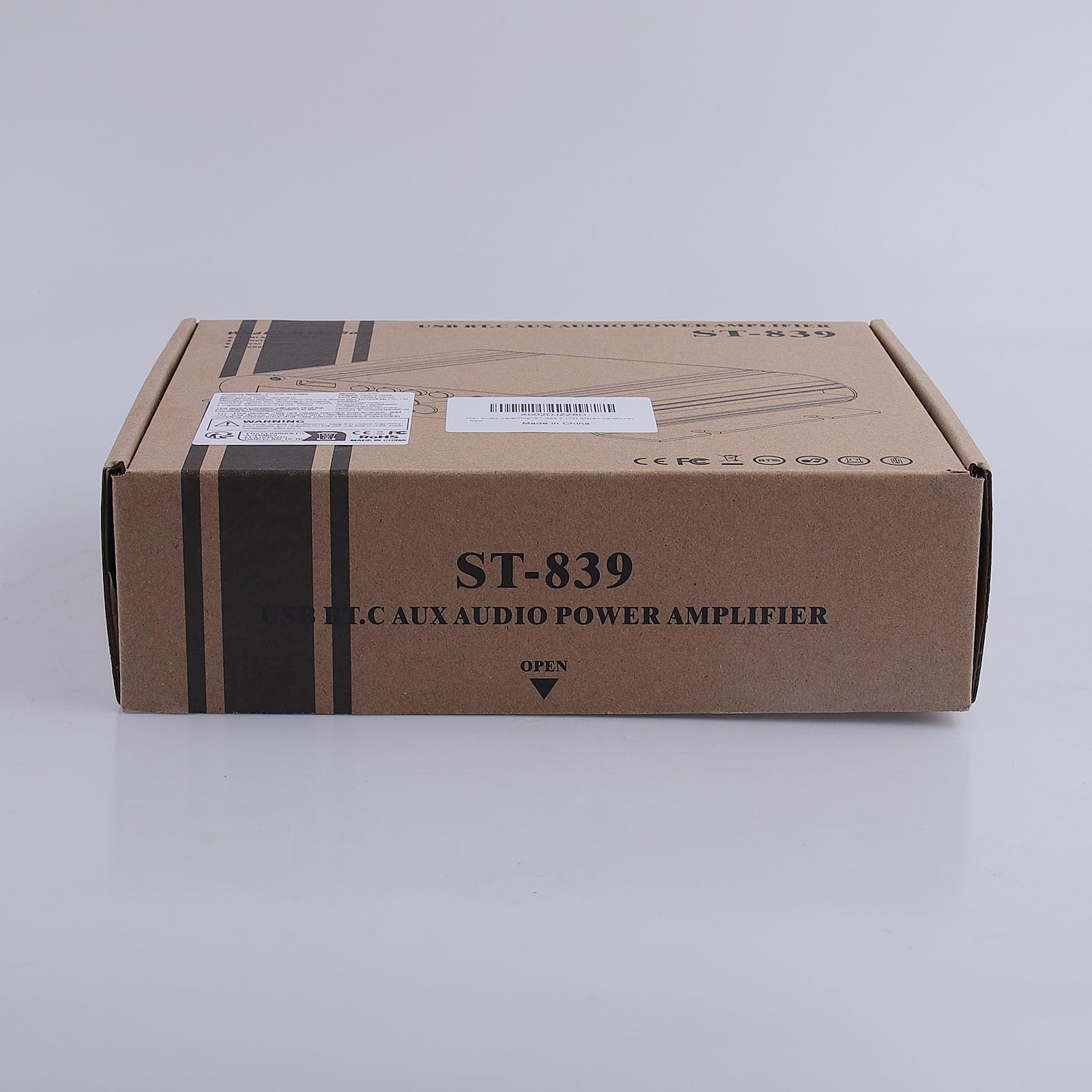 ST-839 amplificador Bluetooth 2.1 canales estéreo amplificadores receptores RMS 25x2 + 40W Max.100W Audio Amplificadores de potencia para el hogar Mini Sub amplificadores con agudos y graves, BT/USB