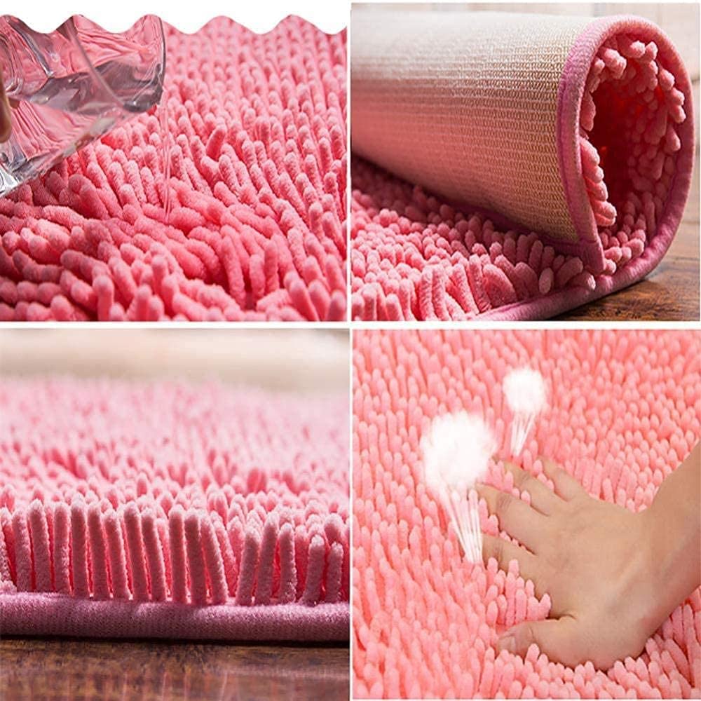 JYDQM Chenille Shaggy Bath Tapis de Bain sans Glissement Confortable Lavable Tapis de Bain Lavable pour Baignoire Salle de Bain rug50x33cm (Color : E, Size : 50x33cm(20x13inch))